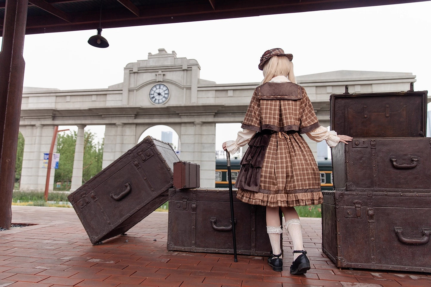 Morning Tune ケープ付きジャンパースカート【Infanta】