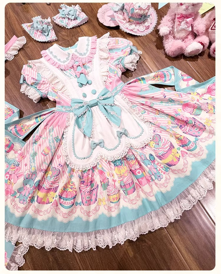 【受注予約~1/26】CupCakes ワンピース(プリントver.)【花与珍珠匣】