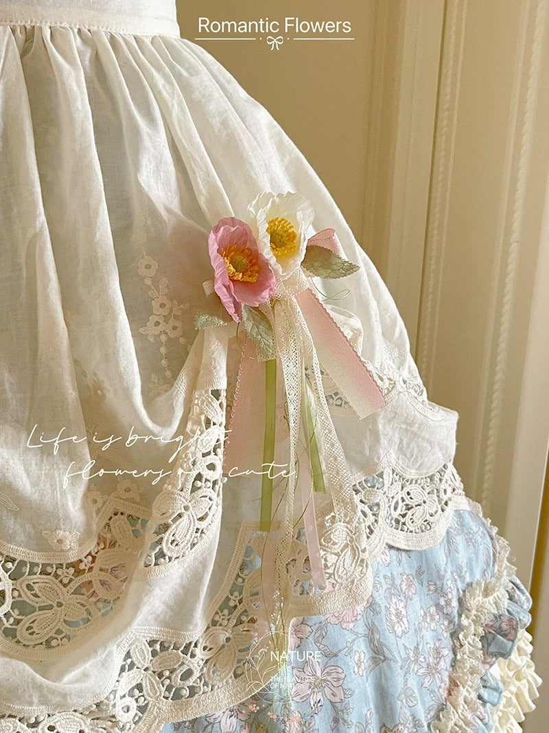 【受注予約~7/20】Romantic Flowers ワンピース(タイプ1)　【白月】