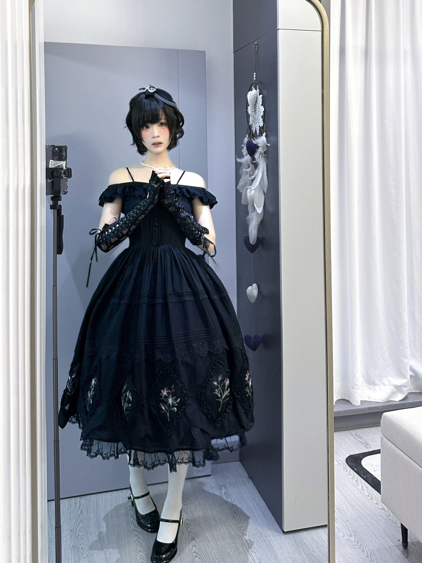 The Secret of the Black Lilies ジャンパースカート・トップス【Cyan】
