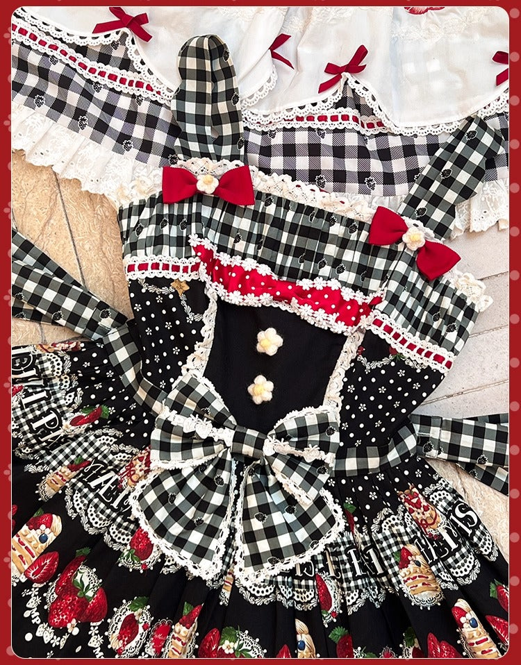 【受注予約~11/18】Strawberry Cake Illustration ジャンパースカート(タイプ2)【花与珍珠匣】