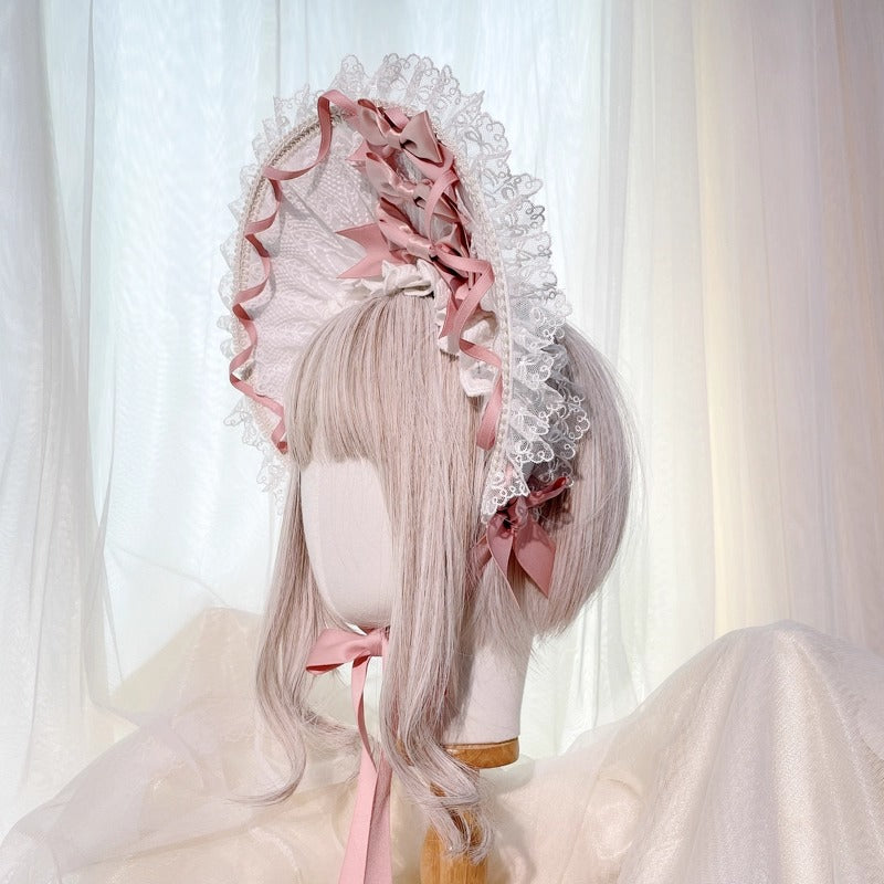 レースデコレーション ハーフボンネット【妹抖手作工作屋】