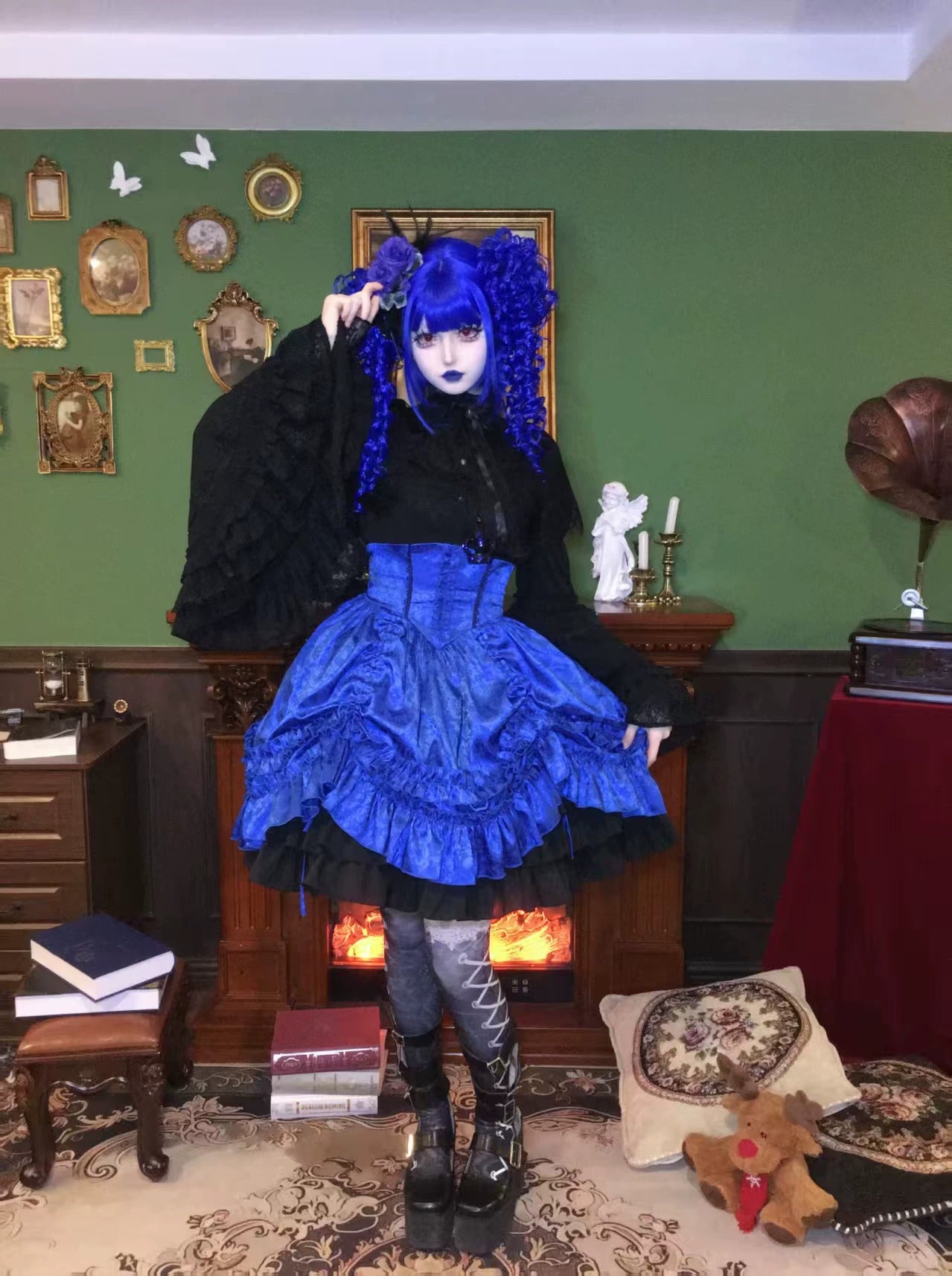 【受注予約~5/19】Purple MaMa スカート(ネイビー・グリーン)【蓝月石绮梦】