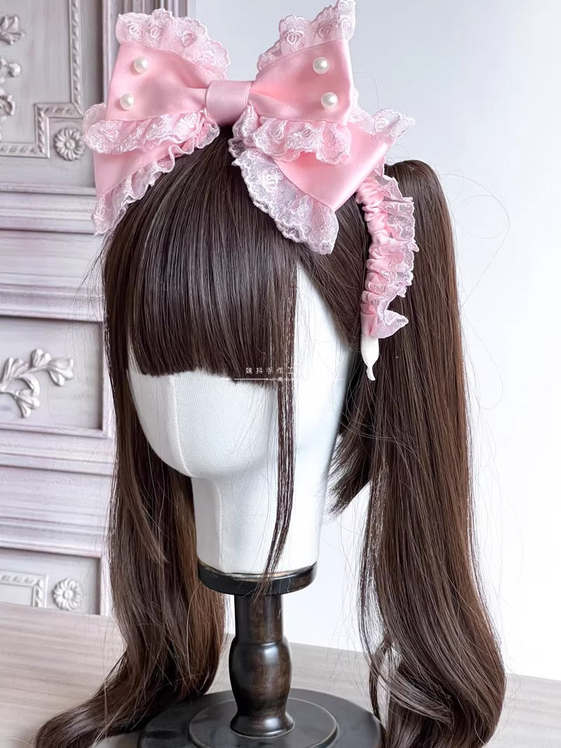 パールリボンカチューシャ【妹抖手作工作屋】