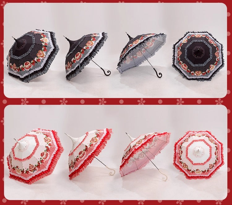 【受注予約~11/18】Strawberry Cake Illustration パラソル【花与珍珠匣】