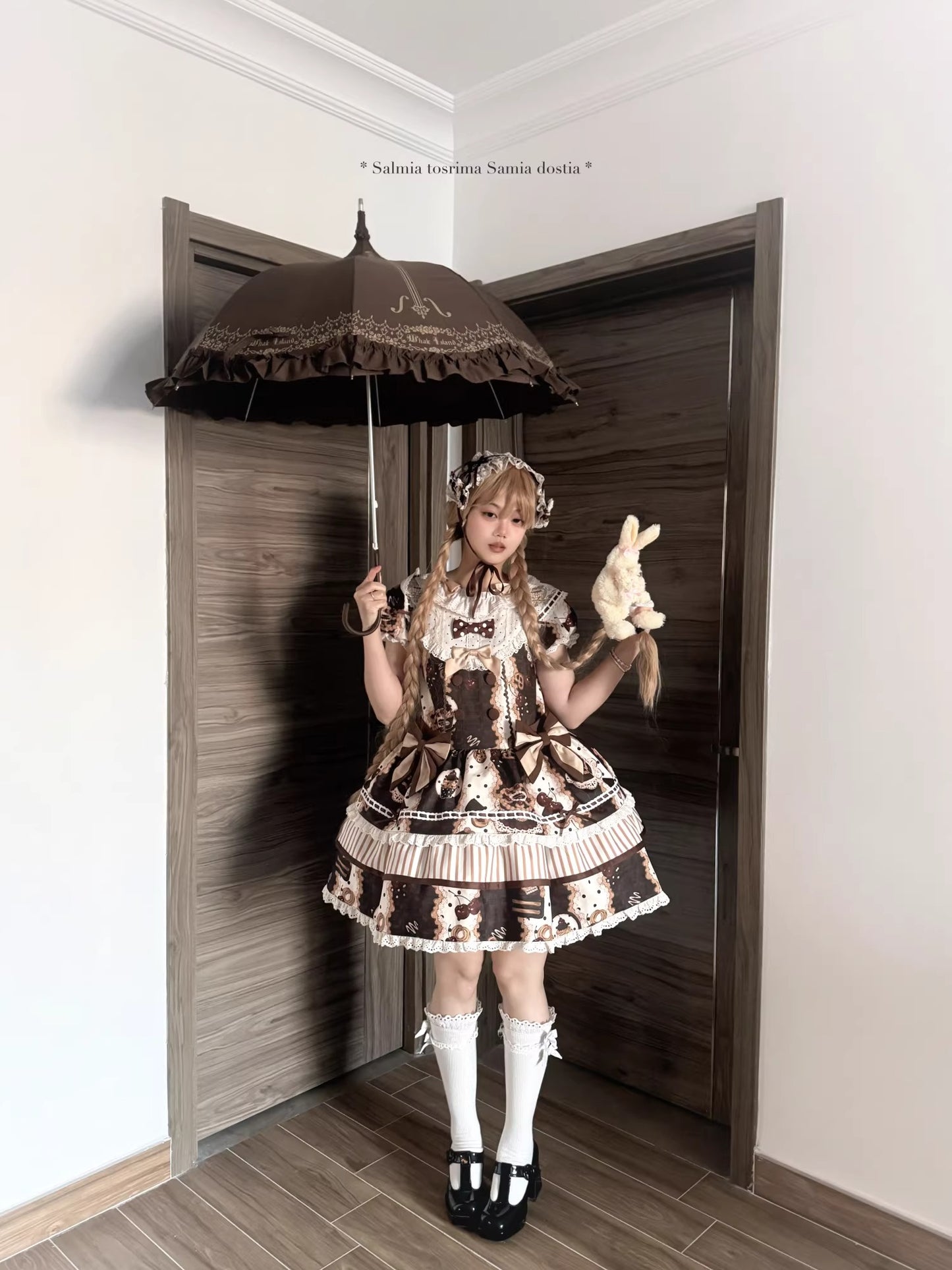 【受注予約~4/8】Cherry Doll ワンピース【babyblue】