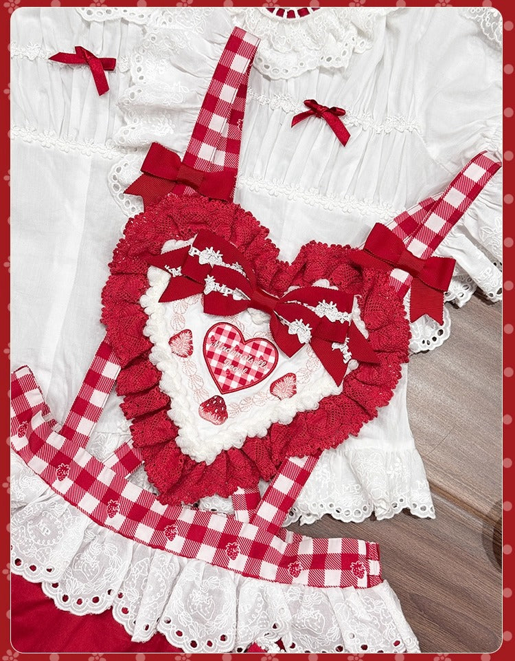 【受注予約~11/18】Strawberry Cake Illustration スカート【花与珍珠匣】