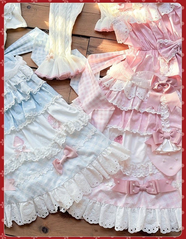 【受注予約~11/18】Strawberry Cake Illustration ジャンパースカート(タイプ1)【花与珍珠匣】