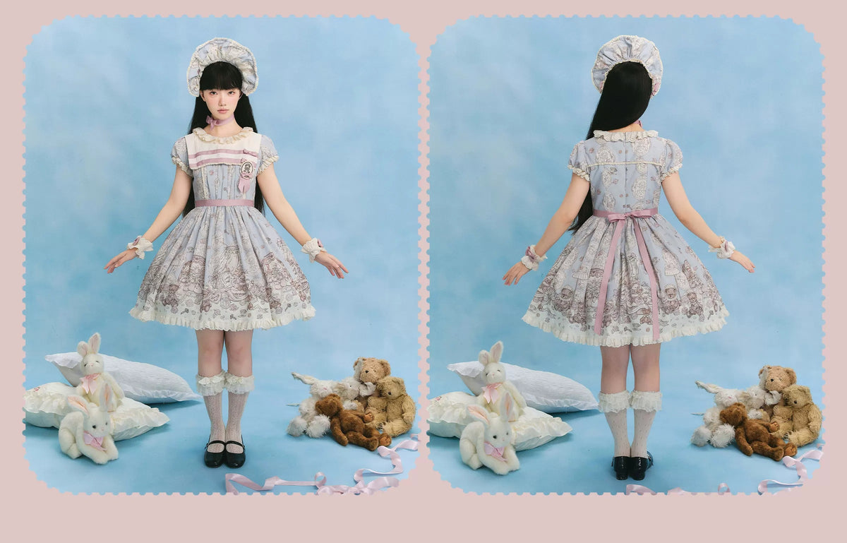 【受注予約~10/13】Sleeping Bear ワンピース【Baking rabbits】