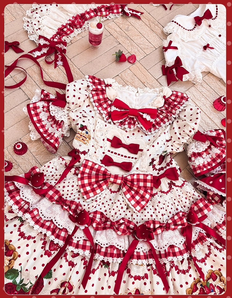 【受注予約~11/18】Strawberry Cake Illustration ワンピース(タイプ3)【花与珍珠匣】