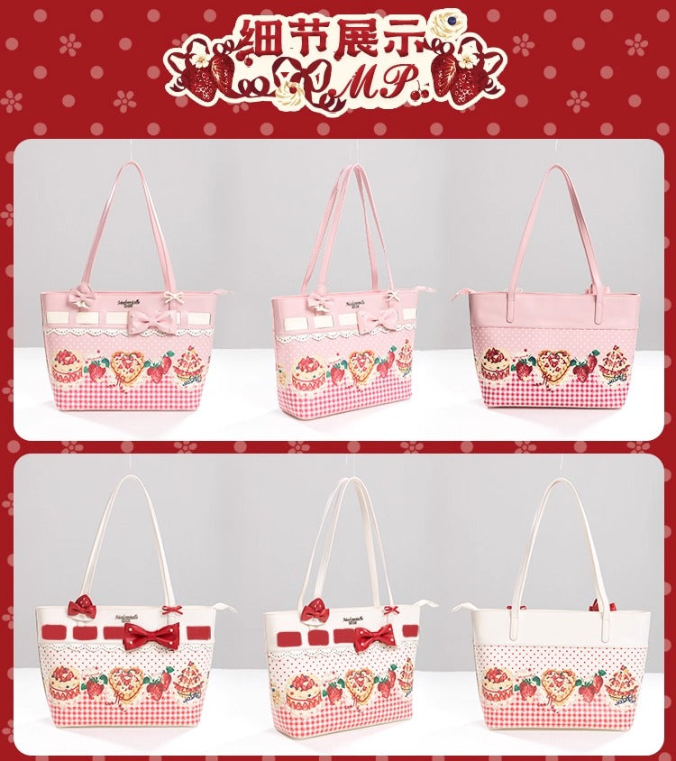 【受注予約~11/18】Strawberry Cake Illustration トートバッグ【花与珍珠匣】