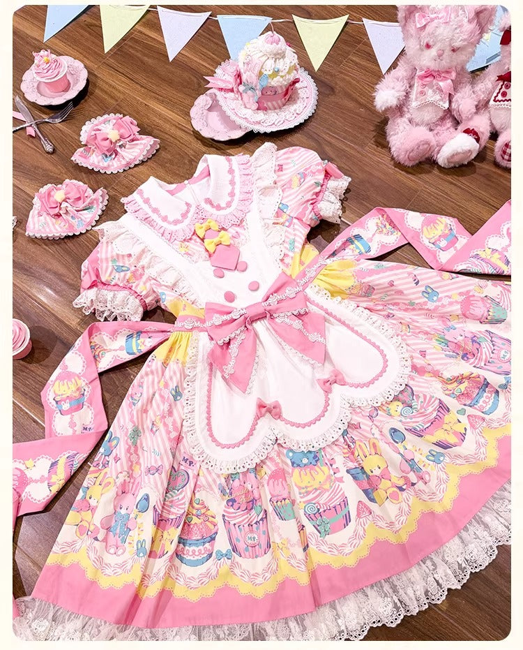 【受注予約~1/26】CupCakes ワンピース(プリントver.)【花与珍珠匣】