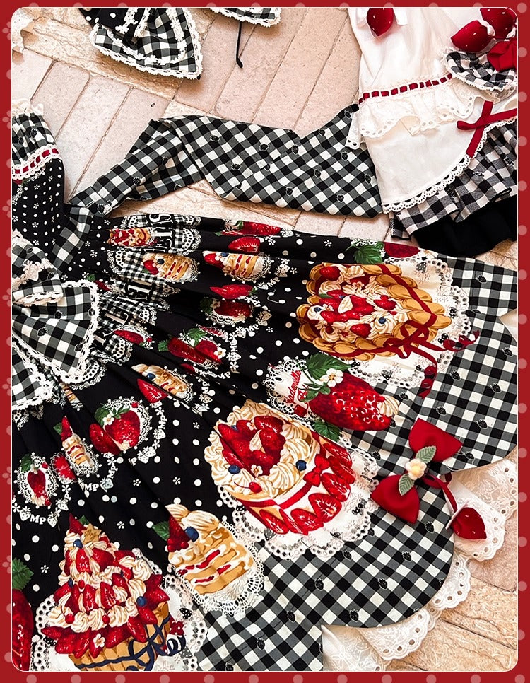 【受注予約~11/18】Strawberry Cake Illustration ジャンパースカート(タイプ2)【花与珍珠匣】