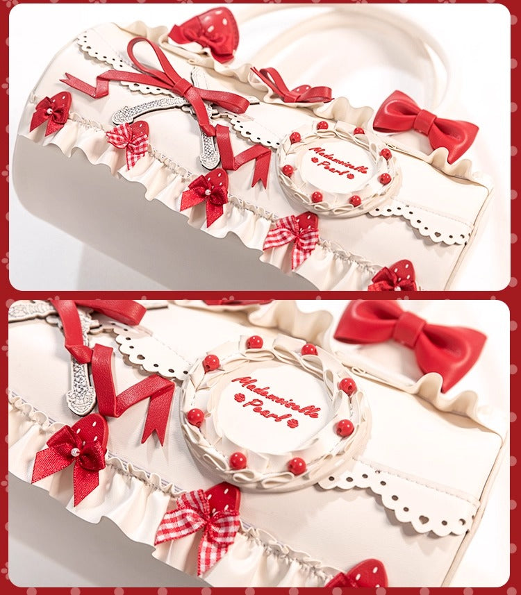 【受注予約~11/18】Strawberry Cake Illustration ハンドバッグ【花与珍珠匣】