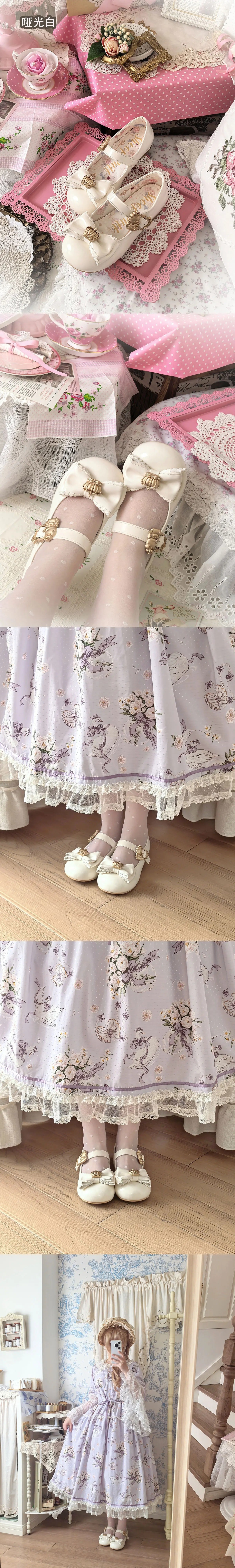 【受注予約~10/1】Crown Bear ストラップパンプス【Sheep Puff】