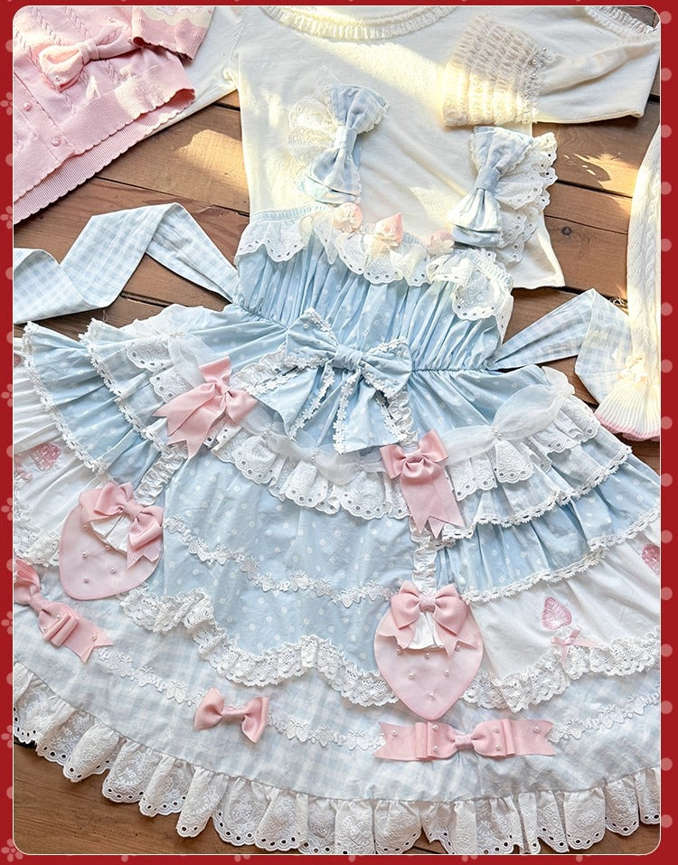 【受注予約~11/18】Strawberry Cake Illustration ジャンパースカート(タイプ1)【花与珍珠匣】