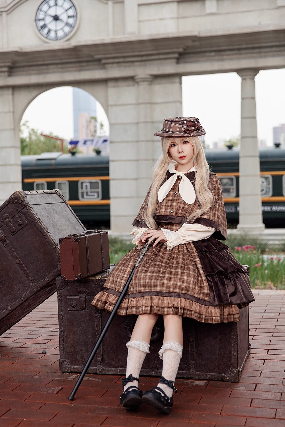 Morning Tune ケープ付きジャンパースカート【Infanta】