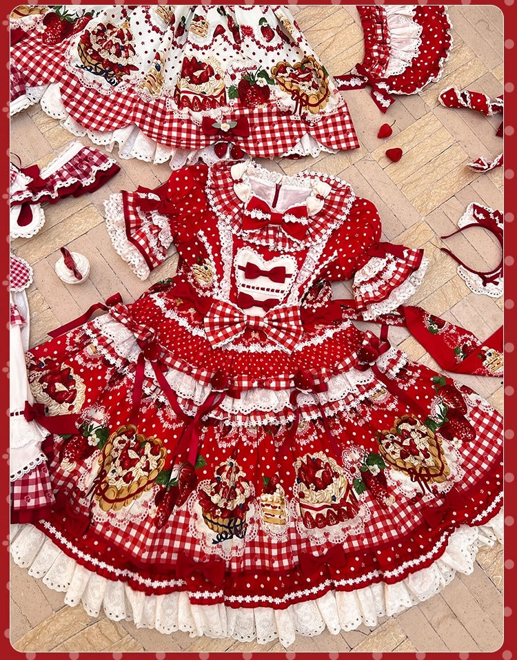 【受注予約~11/18】Strawberry Cake Illustration ワンピース(タイプ3)【花与珍珠匣】