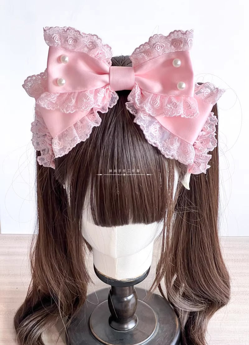 パールリボンカチューシャ【妹抖手作工作屋】