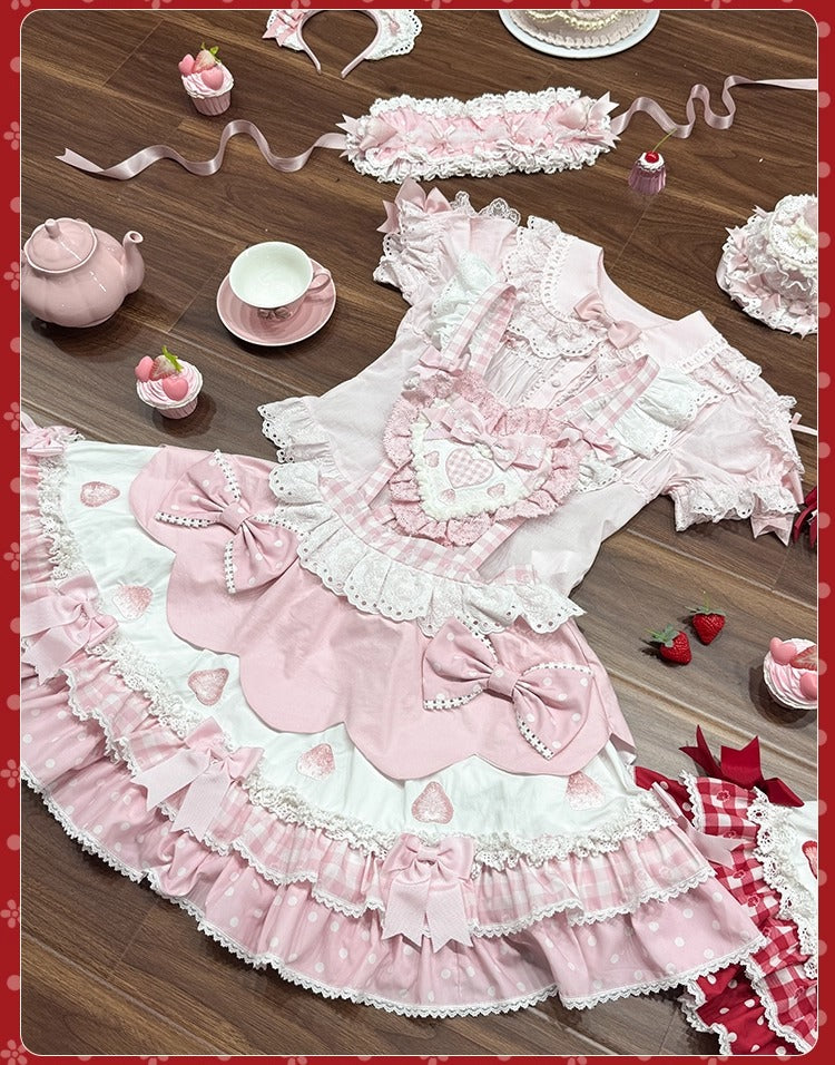 【受注予約~11/18】Strawberry Cake Illustration スカート【花与珍珠匣】