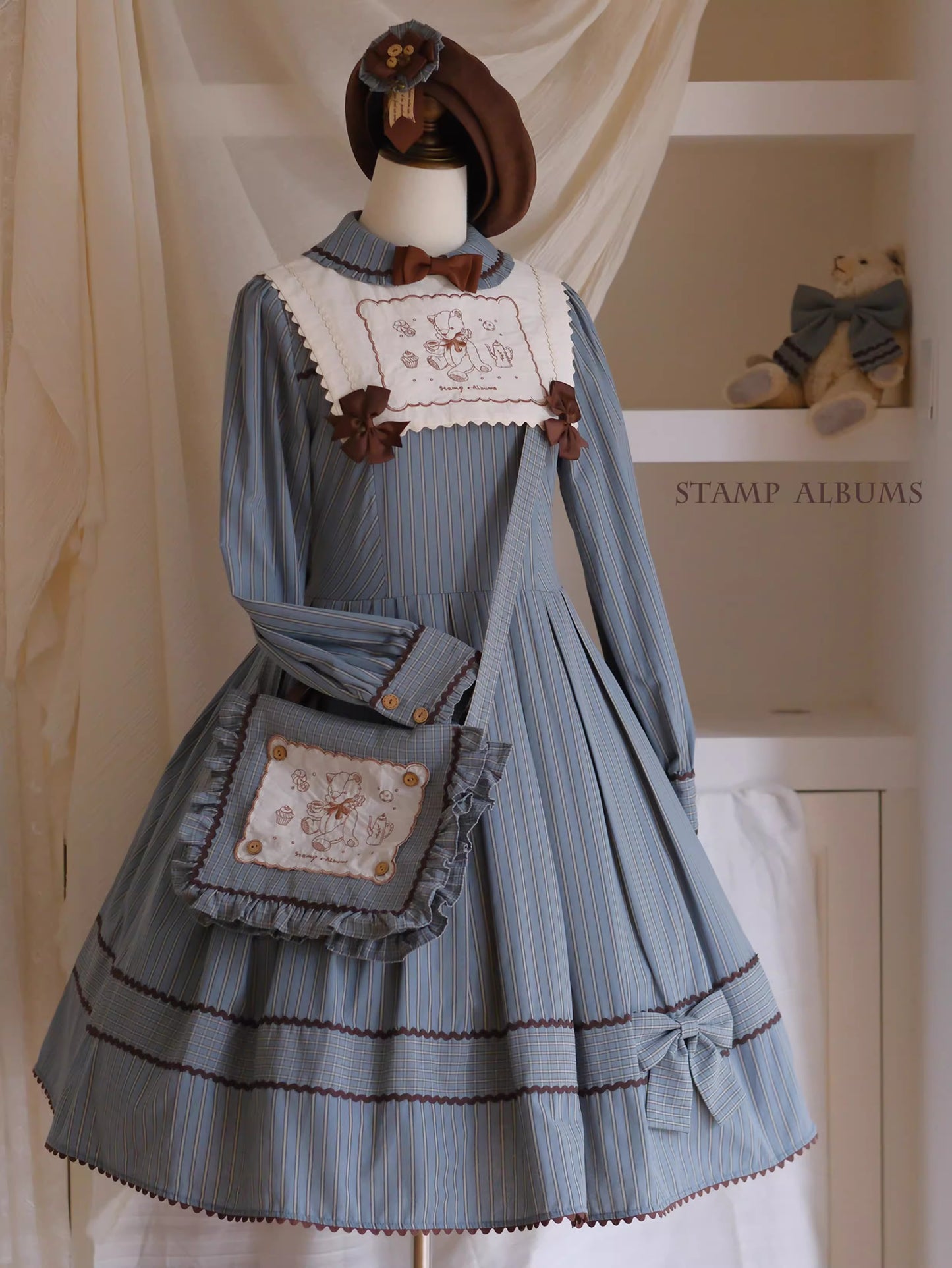 【受注予約~11/10】Bear Cake ワンピース・ブラウス【Stamp Albums】