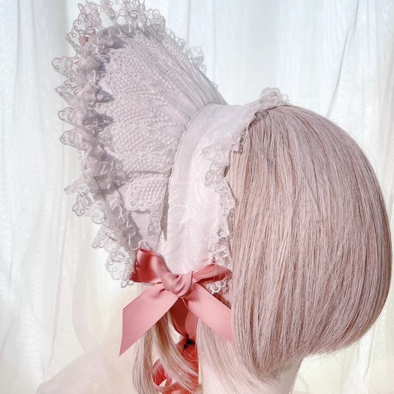 レースデコレーション ハーフボンネット【妹抖手作工作屋】