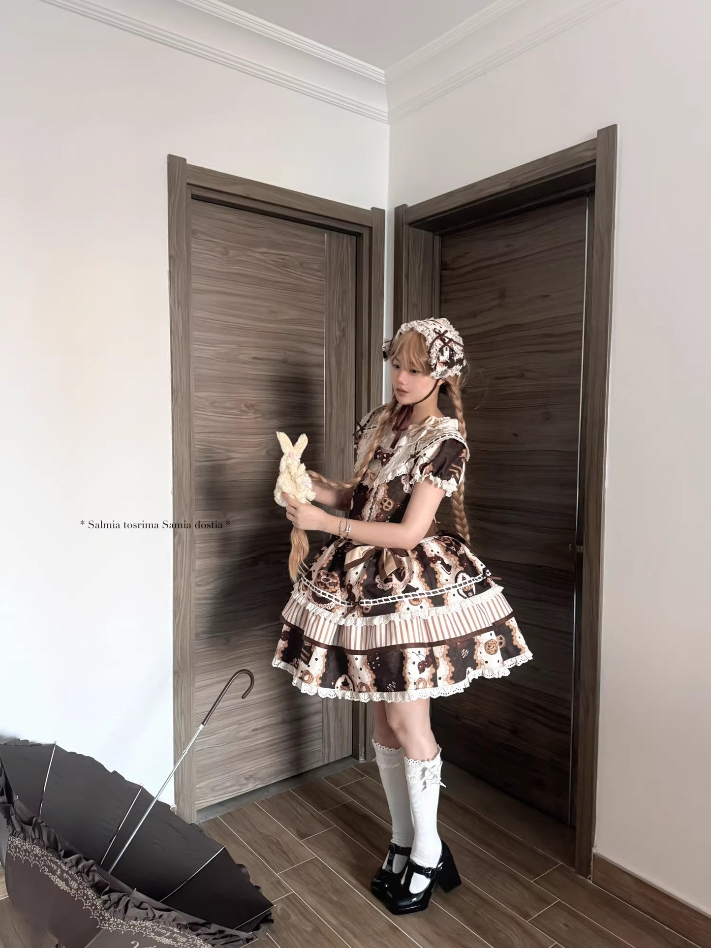 【受注予約~4/8】Cherry Doll ワンピース【babyblue】