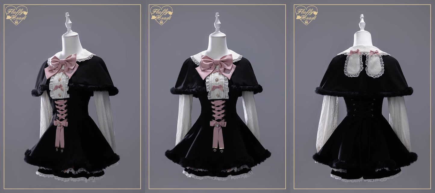 ふわふわファーセットアップ【Fluffy Heart×momo】