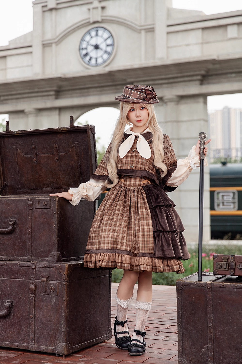 Morning Tune ケープ付きジャンパースカート【Infanta】