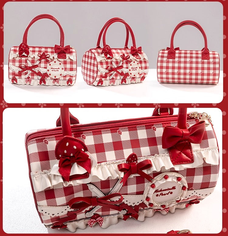 【受注予約~11/18】Strawberry Cake Illustration ハンドバッグ【花与珍珠匣】