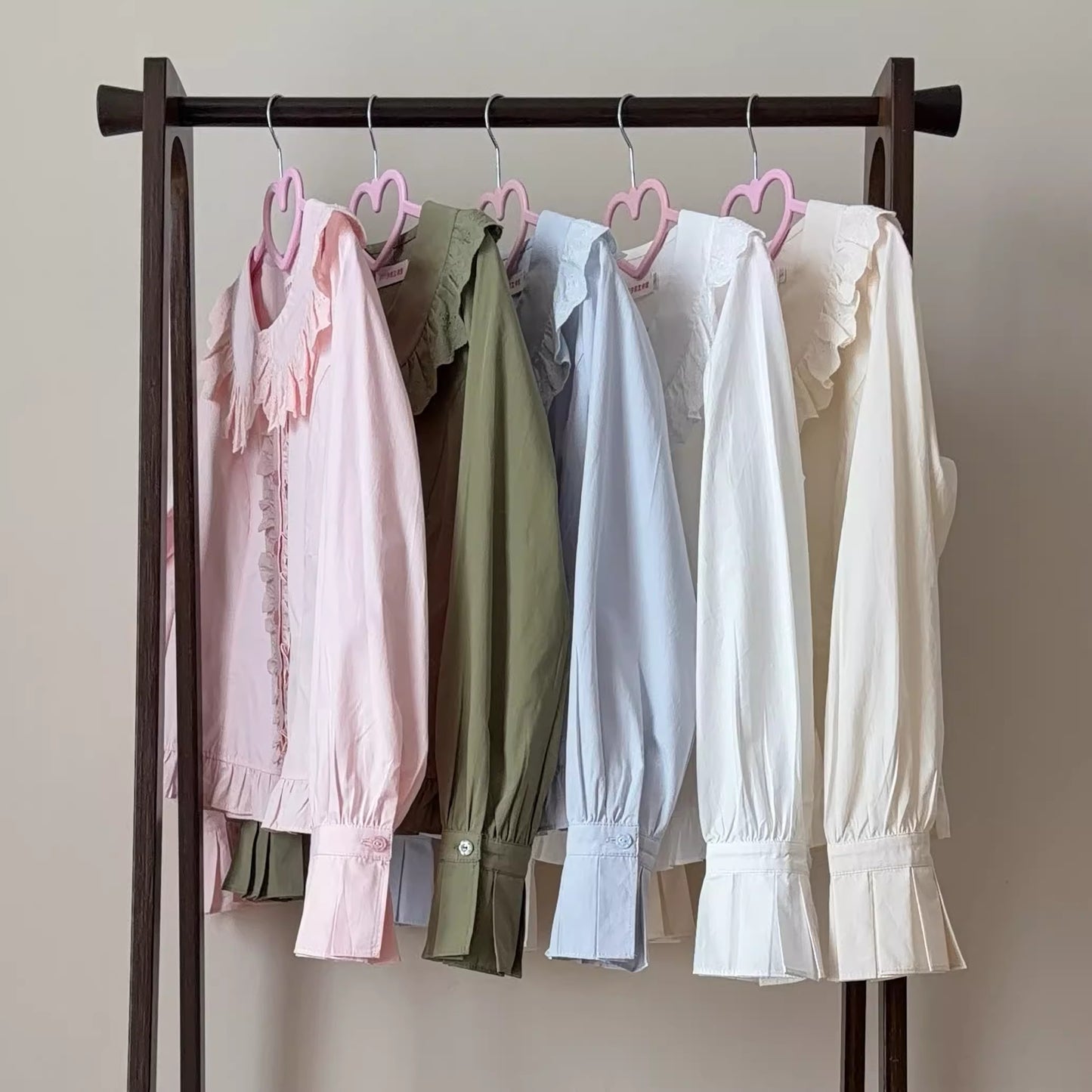 綿レース長袖ブラウス【MIST】