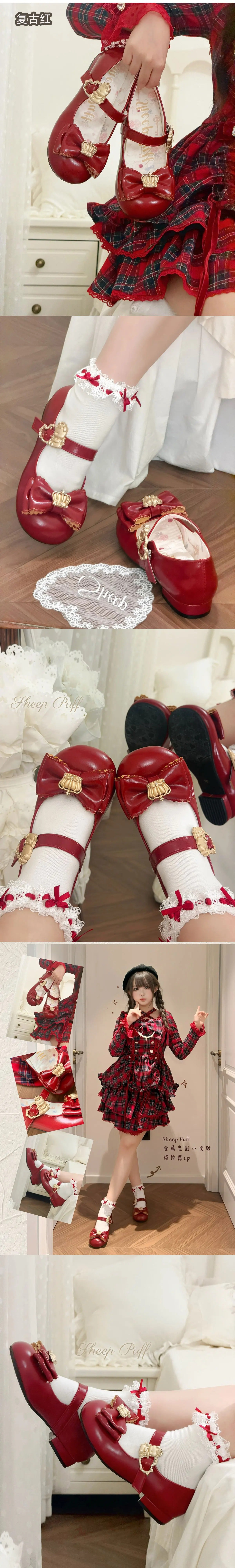 【受注予約~10/1】Crown Bear ストラップパンプス【Sheep Puff】