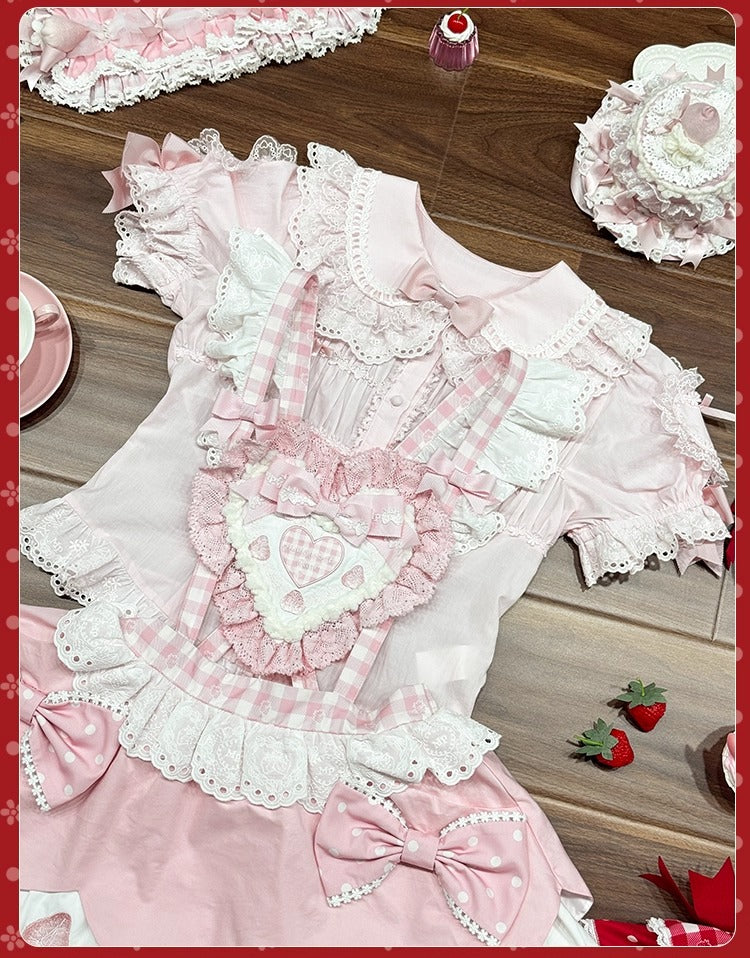 【受注予約~11/18】Strawberry Cake Illustration スカート【花与珍珠匣】