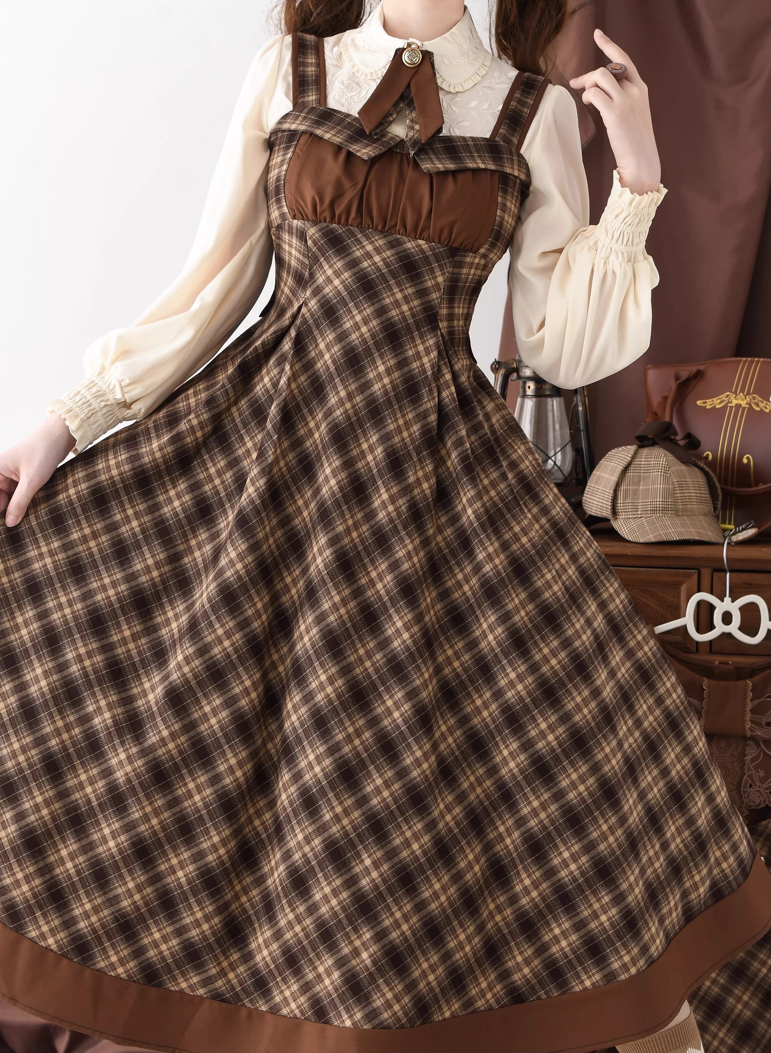 Vintage Clock ジャンパースカート(タイプ1)【Cyan】 – Epetice