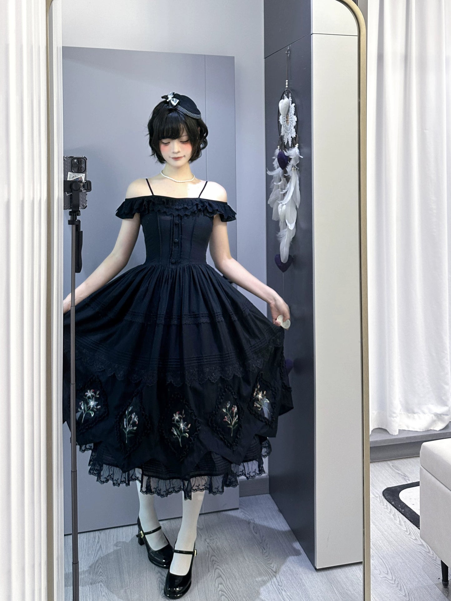 The Secret of the Black Lilies ジャンパースカート・トップス【Cyan】
