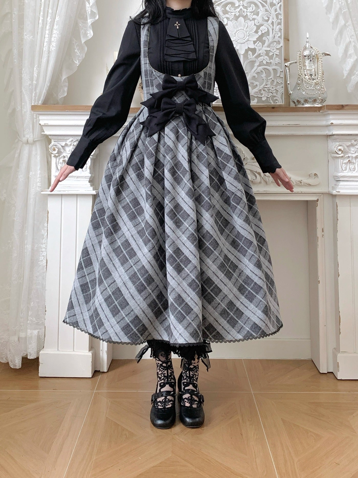 【受注予約~10/28】Bright Moon ジャンパースカート(チェック)【Little Dipper】