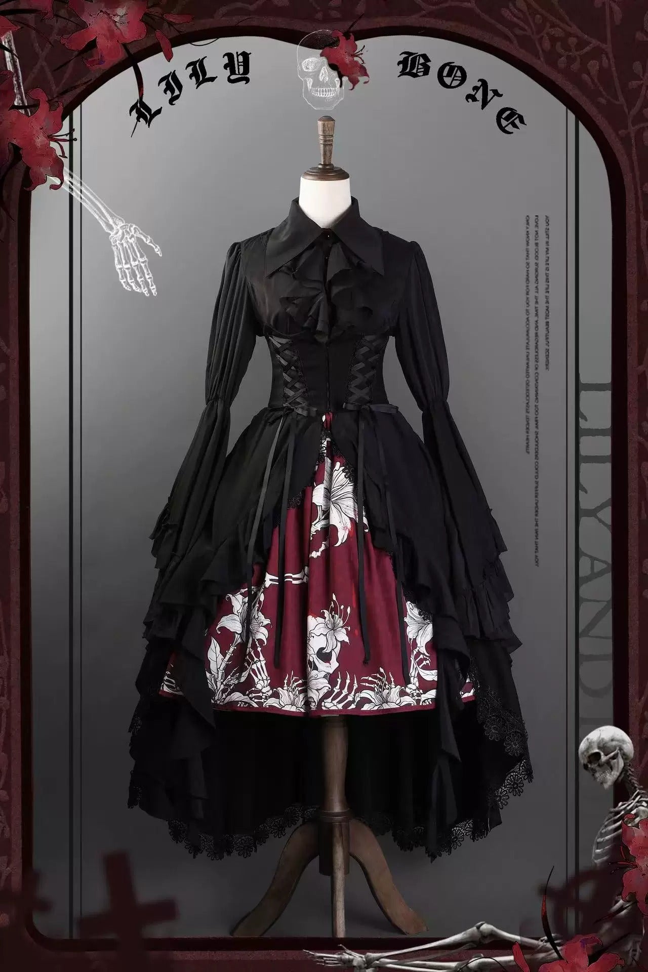 【受注予約~5/10】黒百合 ワンピース・スカート【VantablackStudio】