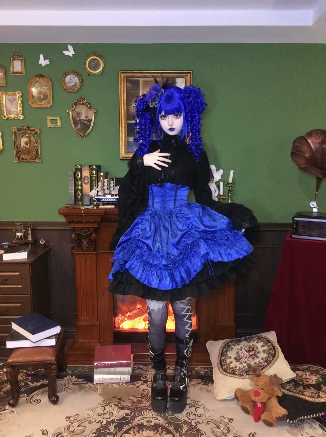 Purple MaMa スカート(ネイビー・グリーン)【蓝月石绮梦】 – Epetice