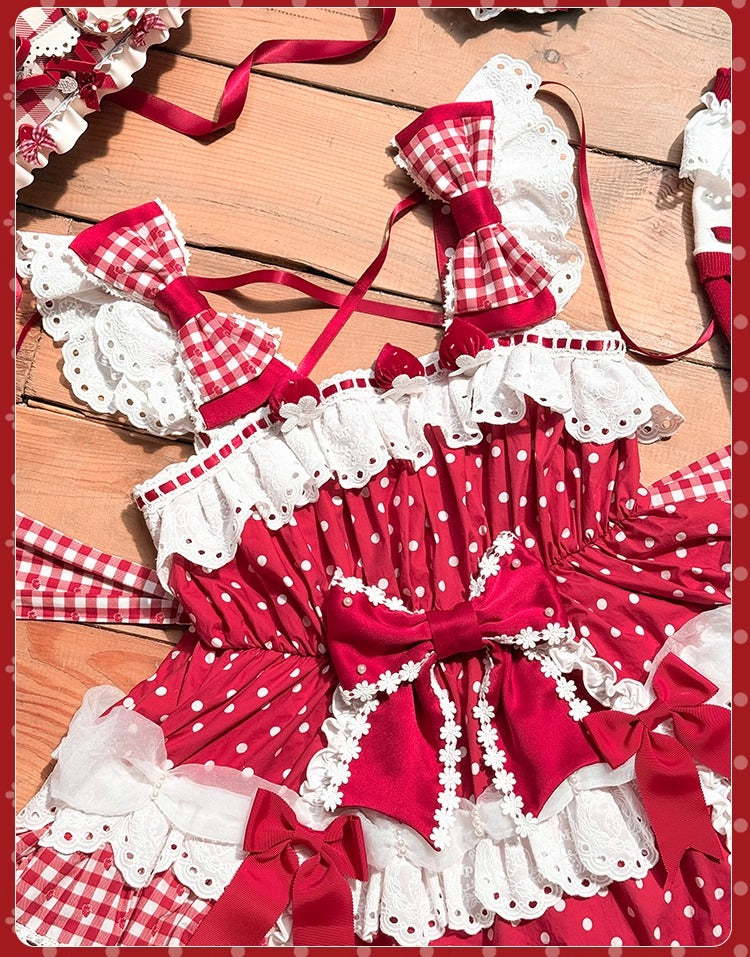 【受注予約~11/18】Strawberry Cake Illustration ジャンパースカート(タイプ1)【花与珍珠匣】