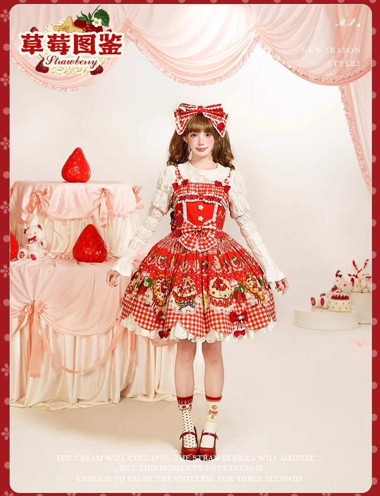 【受注予約~11/18】Strawberry Cake Illustration ジャンパースカート(タイプ2)【花与珍珠匣】