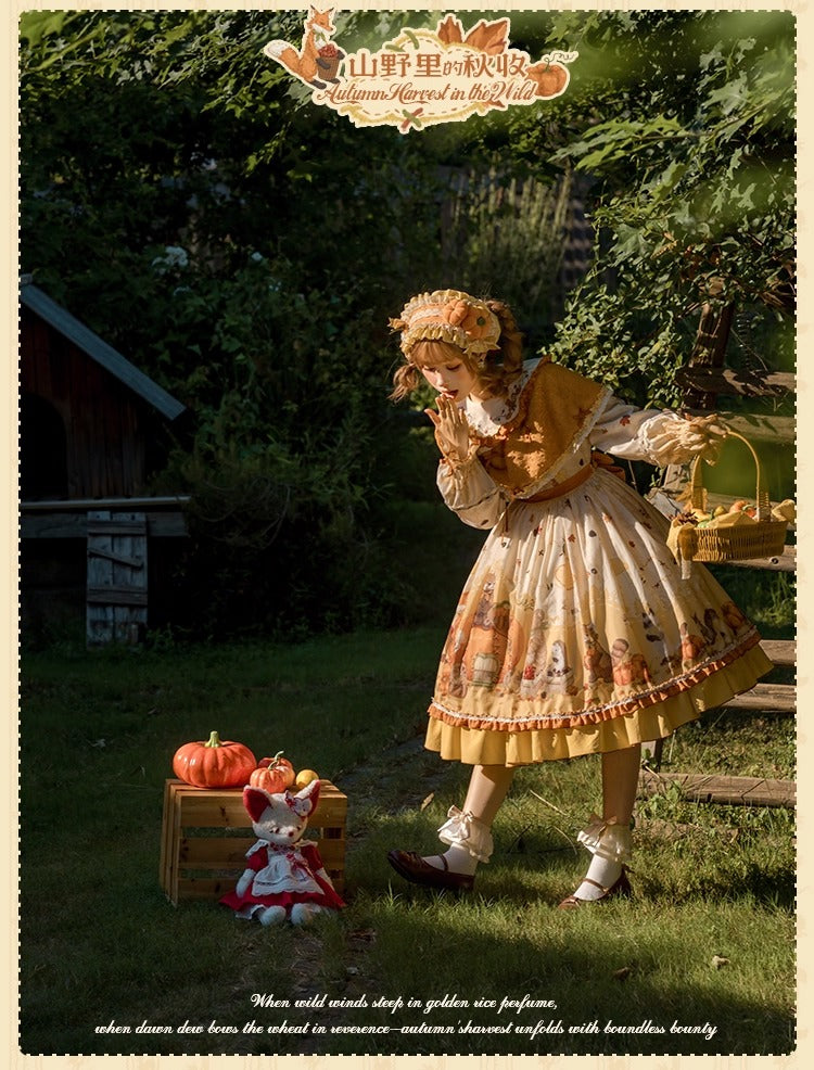 [Pre-orders open until October 2nd] Autumn Harvest in the Hill One-Piece Dress [Flowers and Pearl Box]