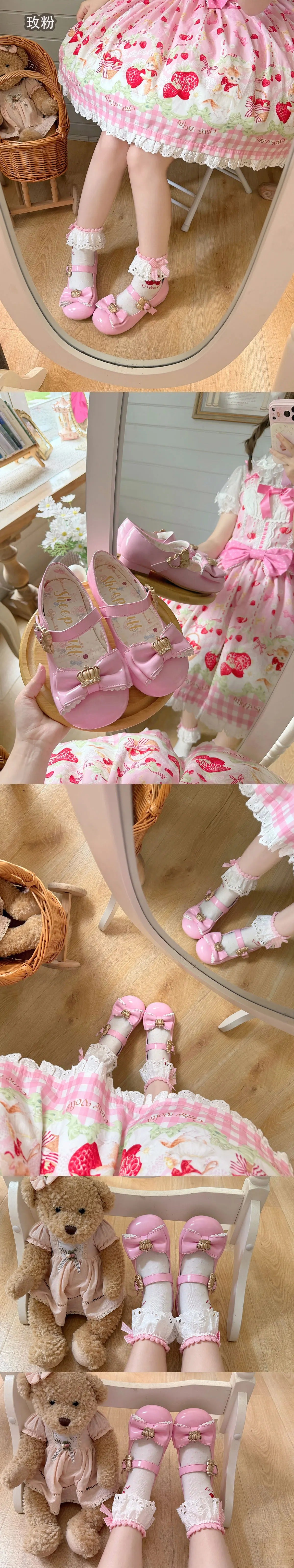 【受注予約~10/1】Crown Bear ストラップパンプス【Sheep Puff】