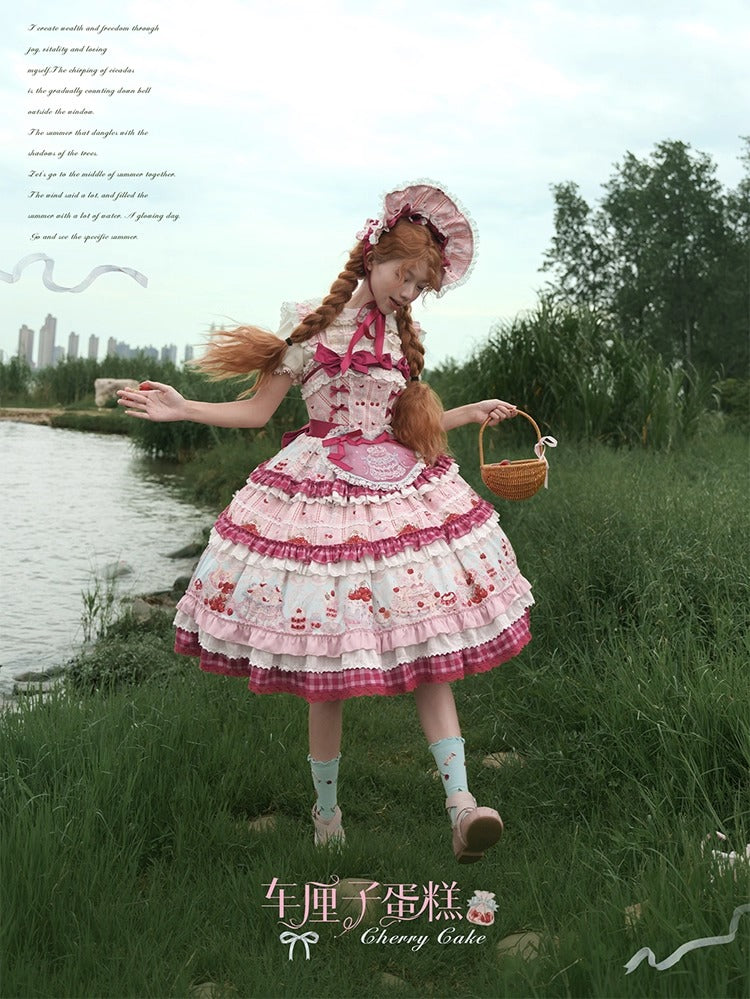【受注予約~10/28】Cherry Cake ジャンパースカート【草莓空想曲】
