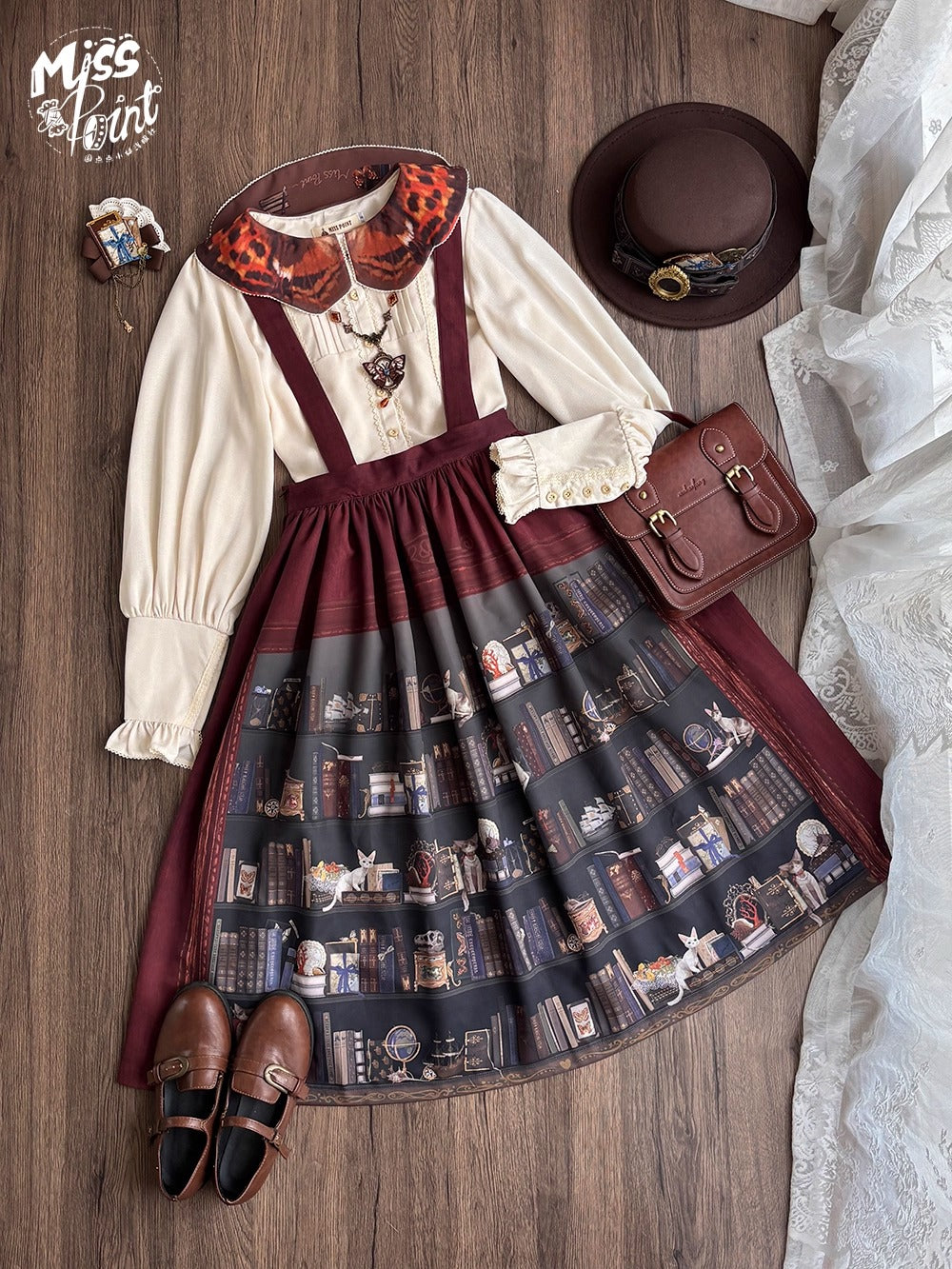 【受注予約~11/6】German Bookshelf スカート【Miss Point】