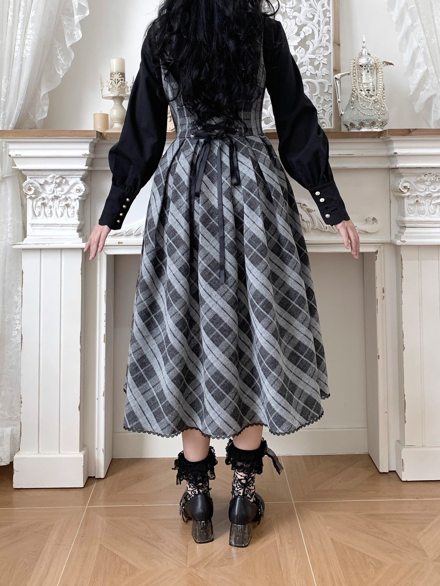 【受注予約~10/28】Bright Moon ジャンパースカート(チェック)【Little Dipper】