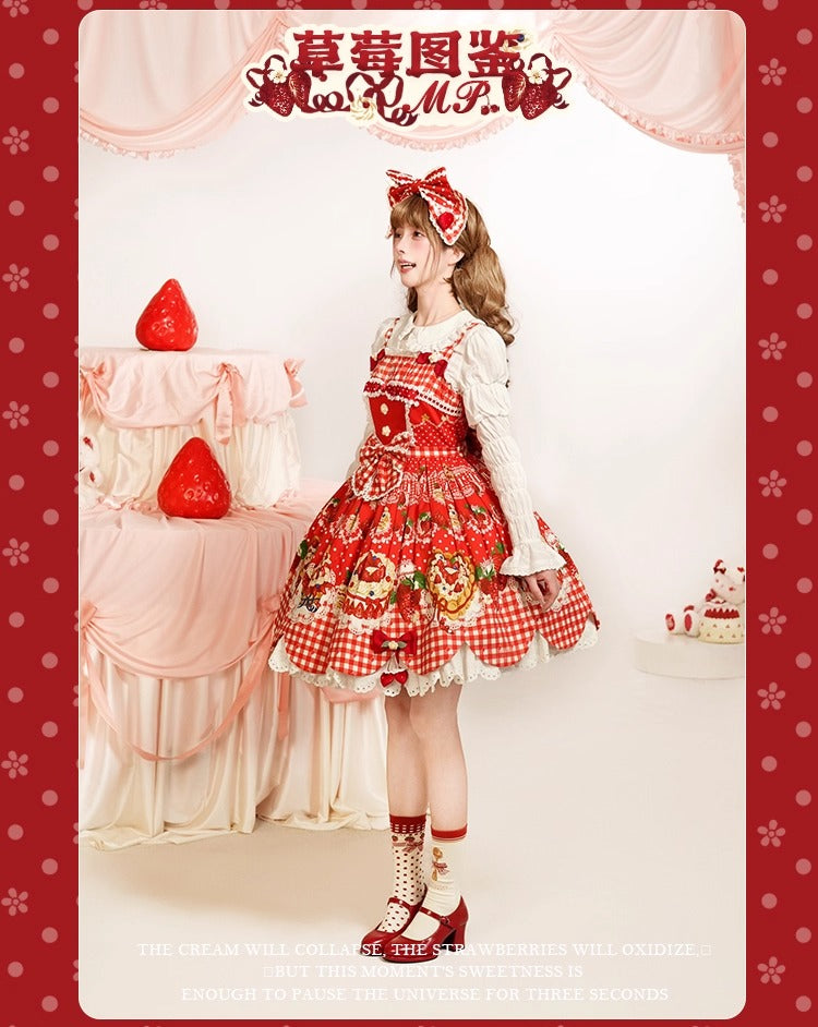 【受注予約~11/18】Strawberry Cake Illustration ジャンパースカート(タイプ2)【花与珍珠匣】