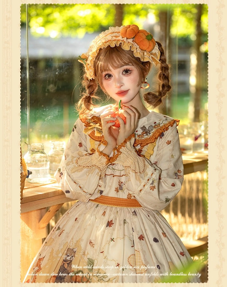 [Pre-orders open until October 2nd] Autumn Harvest in the Hill One-Piece Dress [Flowers and Pearl Box]