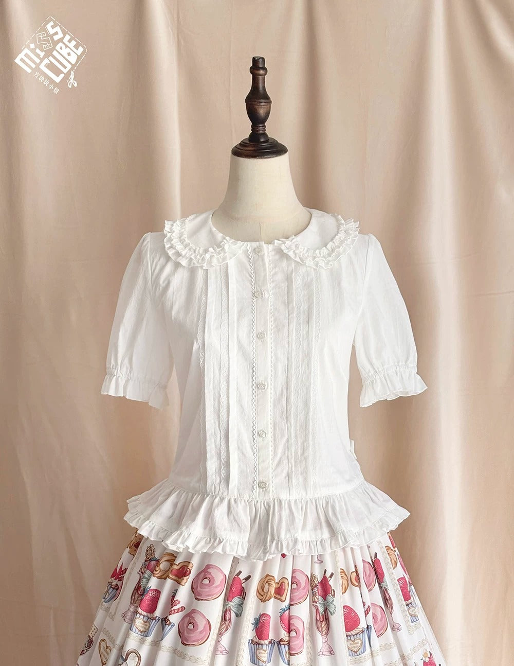 【受注予約~6/24】Strawberry Parfait Tea ブラウス【Miss Cube】