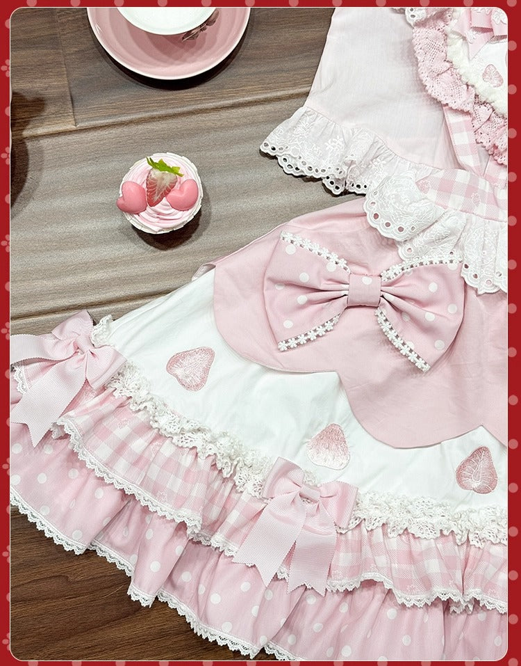 【受注予約~11/18】Strawberry Cake Illustration スカート【花与珍珠匣】