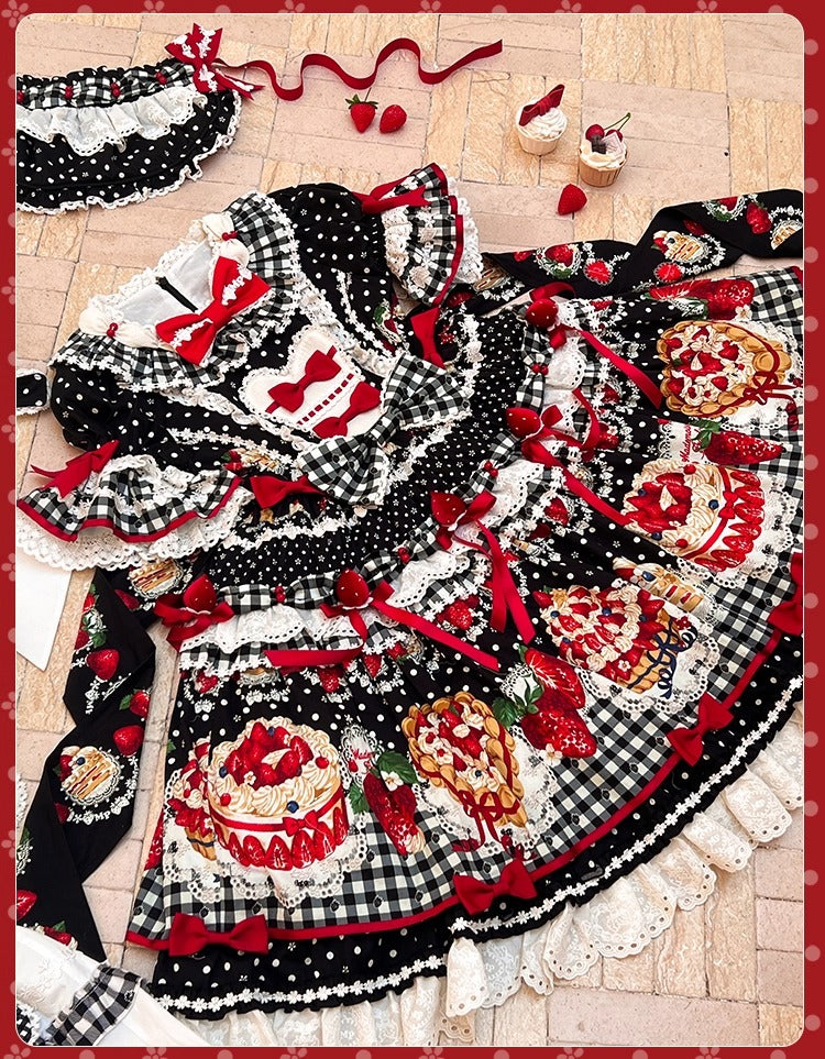 【受注予約~11/18】Strawberry Cake Illustration ワンピース(タイプ3)【花与珍珠匣】